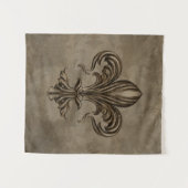 Tenture Vintage Fleur de lis Sepia (Devant (Horizontal))