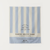 Tenture Vintage French Stripes Bakery Logo Table Runner (Devant)