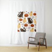 Tenture Vintage Halloween Ghost & Black Cat Motif Classi (En situation)