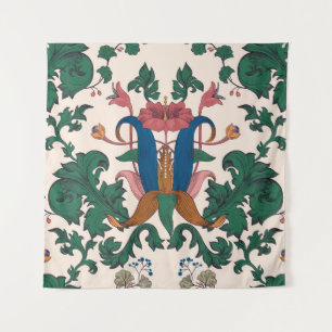 Tenture Vintage motif floral transparent. Flore Art nouvea