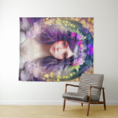 Tenture Vintage Mucha Style Belle femme Portrait (En situation (horizontale))