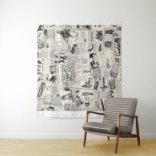 Tenture Vintage Newspaper (En situation)
