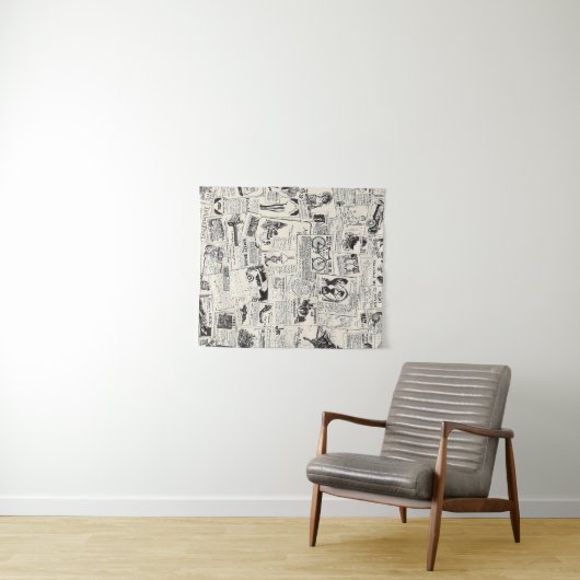 Tenture Vintage Newspaper  (En situation (horizontale))