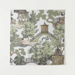 Tenture Vintage paysage chinois sans couture motif. Chinoi