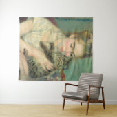 Tenture Vintage Pierre Auguste Renoir Femme avec chat (En situation (horizontale))