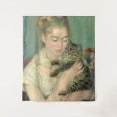 Tenture Vintage Pierre Auguste Renoir Femme avec chat (Devant)
