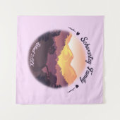 Tenture Vintage Purple Jaune Farmhouse Mountain Sunset (Devant (Horizontal))