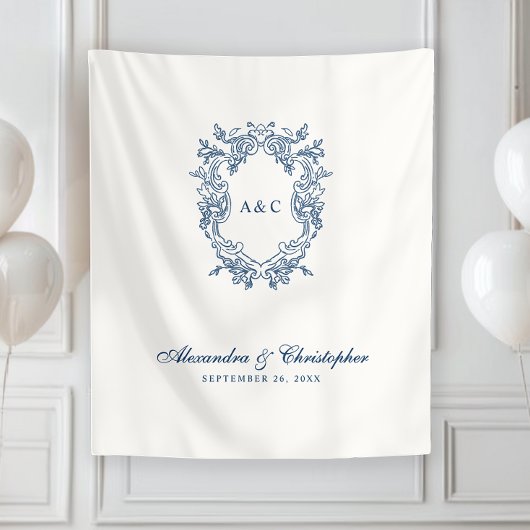 Tenture Vintage Regency Style Monogram Crest Wedding