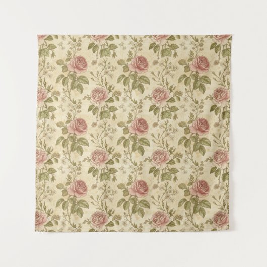 Tenture Vintage Rose Floral Pattern (Devant)