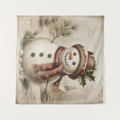 Tenture Vintage Snowman Tapestry (Devant (Horizontal))