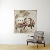 Tenture Vintage Snowman Tapestry (En situation (horizontale))