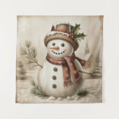Tenture Vintage Snowman Tapestry (Devant)