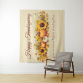 Tenture Vintage Thanksgiving Citrouilles (En situation)