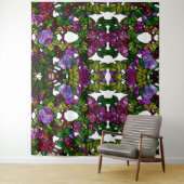 Tenture Vintage Tiffany Vitrage pourpre Roses (En situation)