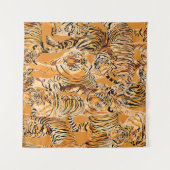 Tenture Vintage Tiger Safari Motif de la faune (Devant (Horizontal))