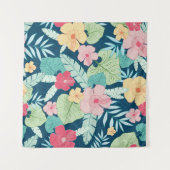 Tenture vintage tropical hawaïen sans couture motif  (Devant (Horizontal))