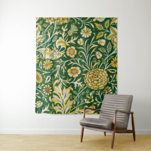 Tenture Vintage William Morris Cherwell Vert Floral Art