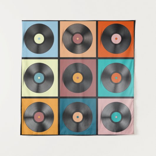 Tenture Vinyl records : retro LP set. (Devant (Horizontal))