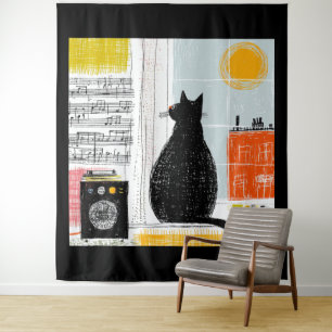 Tenture Vinyle Black Cat High Rise Live Set