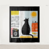 Tenture Vinyle Black Cat High Rise Live Set (Devant)