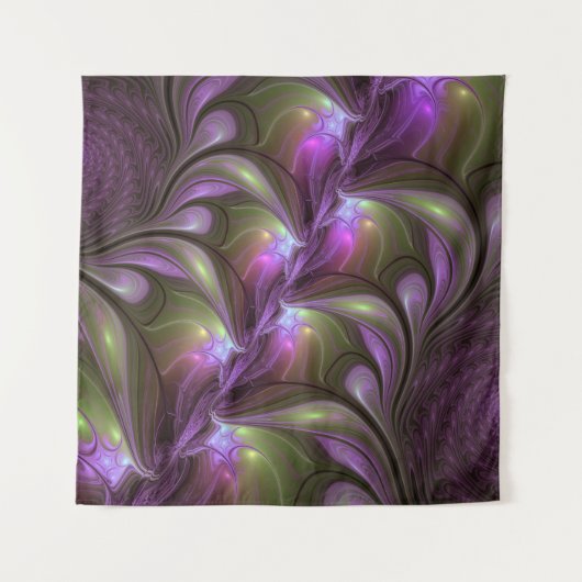 Tenture Violet Abstrait violet violet kaki fractal (Devant (Horizontal))