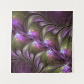 Tenture Violet Abstrait violet violet kaki fractal (Devant)