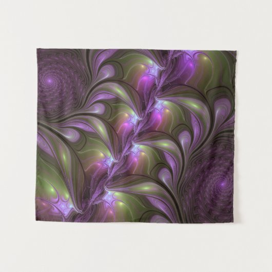 Tenture Violet Abstrait violet violet kaki fractal (Devant (Horizontal))