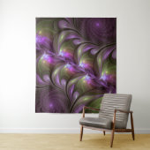 Tenture Violet Abstrait violet violet kaki fractal (En situation)
