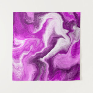 Tenture Violet et Marbre blanc Fluide Art