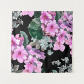 Tenture Violet fleurs et oublier moi pas aquarelle sur bla (Devant (Horizontal))