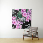 Tenture Violet fleurs et oublier moi pas aquarelle sur bla (En situation (horizontale))