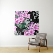 Tenture Violet fleurs et oublier moi pas aquarelle sur bla (En situation)