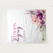 Tenture Violet Magenta Purple Baby shower Floral (Devant (Horizontal))