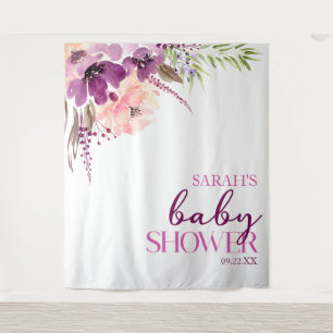 Tenture Violet Magenta Purple Baby shower Floral