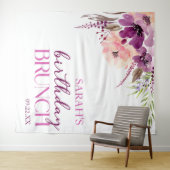 Tenture Violet Magenta Purple Floral Anniversaire Brunch (En situation (horizontale))