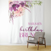 Tenture Violet Magenta Purple Floral Anniversaire Brunch (En situation)