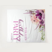 Tenture Violet Magenta Purple Floral fête d'anniversaire (Devant (Horizontal))