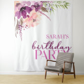 Tenture Violet Magenta Purple Floral fête d'anniversaire (En situation)