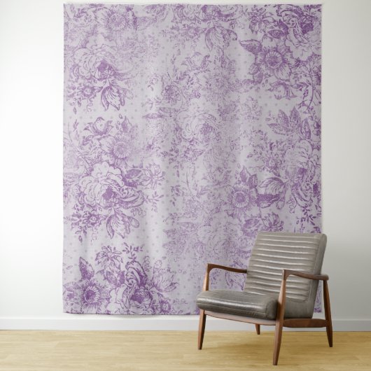 Tenture violet rustique, chic shabby, fleurs de lavande pâ (En situation)