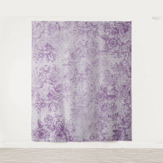 Tenture violet rustique, chic shabby, fleurs de lavande pâ (Devant)