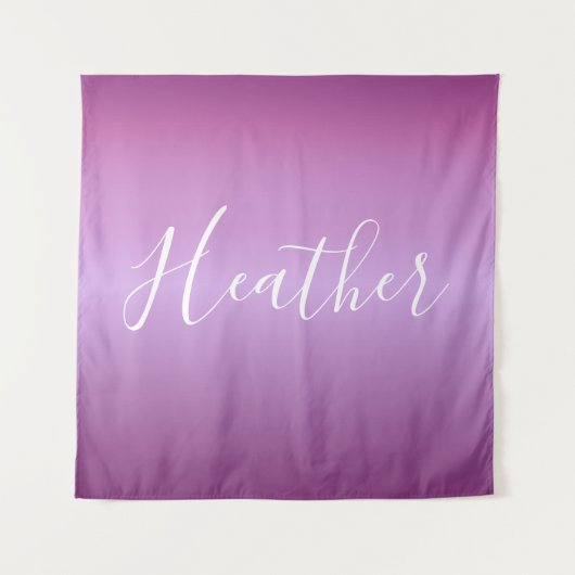 Tenture Violet violet et script blanc personnalisé (Devant)