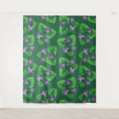 Tenture Violets sur vert émeraude (Devant)