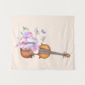 Tenture Violon, Chaussures de Ballet, Fleurs et Papillons (Devant (Horizontal))