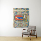 Tenture VIRGIN AVEC ENFANT ET ANGELS Antique Fleurs (En situation)