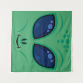 Tenture Visage Alien de dessin convivial (Devant (Horizontal))