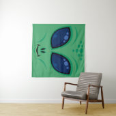 Tenture Visage Alien de dessin convivial (En situation (horizontale))