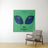 Tenture Visage Alien de dessin convivial (En situation)
