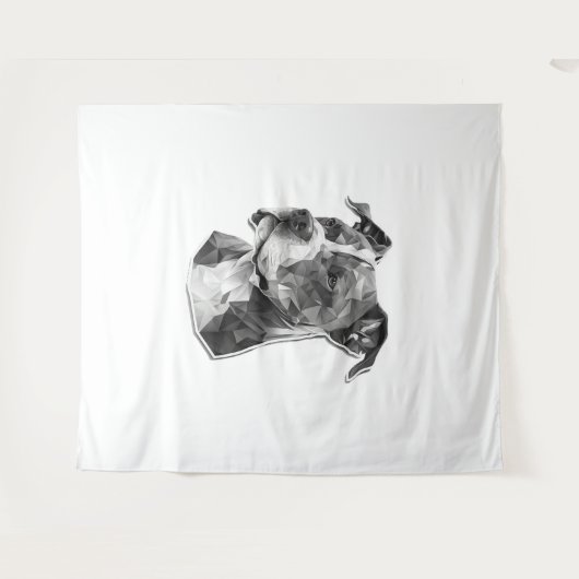 Tenture Visage de chien Pitbull (Devant (Horizontal))