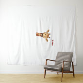 Tenture visage de girafe enthousiaste emoji (En situation (horizontale))