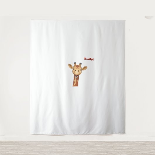 Tenture visage de girafe enthousiaste emoji (Devant)